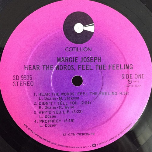 Margie Joseph - Hear The Words, Feel The Feeling (LP, Album, PR) (Very Good (VG) - Foto 3 di 4