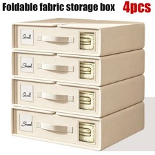 4PCS Bed Sheet Organizers and Storage, Foldable Sheet Organizer for Linen Clothe