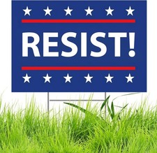 Resist Sign Anti Trump MAGA Yard Double Sided 18"x12", resist001