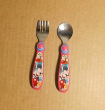First Years Disney Mickey Mouse Toddler Fork Spoon Utensils Y13