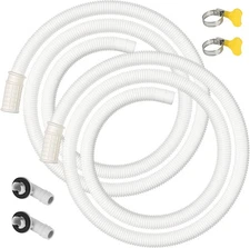 2 Pack 5 FT Air Conditioner Drain Hose Kit, Plastic Tube for AC White 