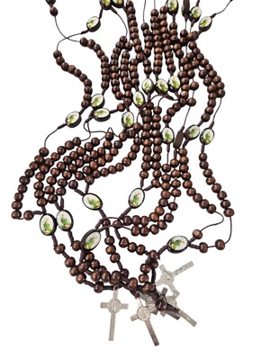 12 St Jude Rosary Comunion Bautizo Boda Recuerdos Wood Rosario Party Favors Set