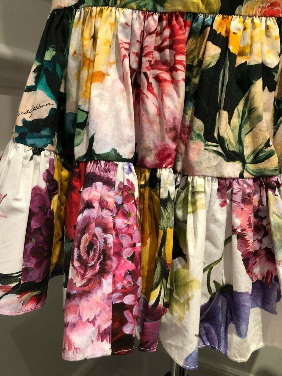 ミニスカート DOLCE & GABBANA FLOUNCED MINI SKIRT IN POPLIN Majolica-print poplin short skirt in Multicolor for Women