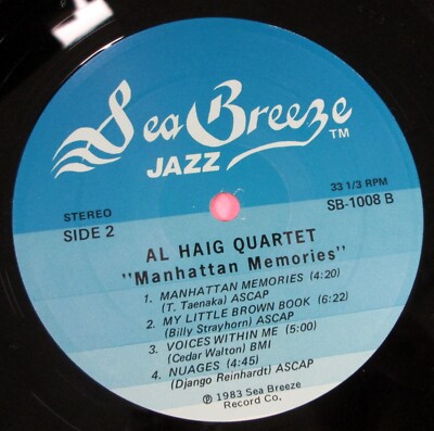 Al Haig Quartet | ジャズレコード通販・買取のジャストフレンズ