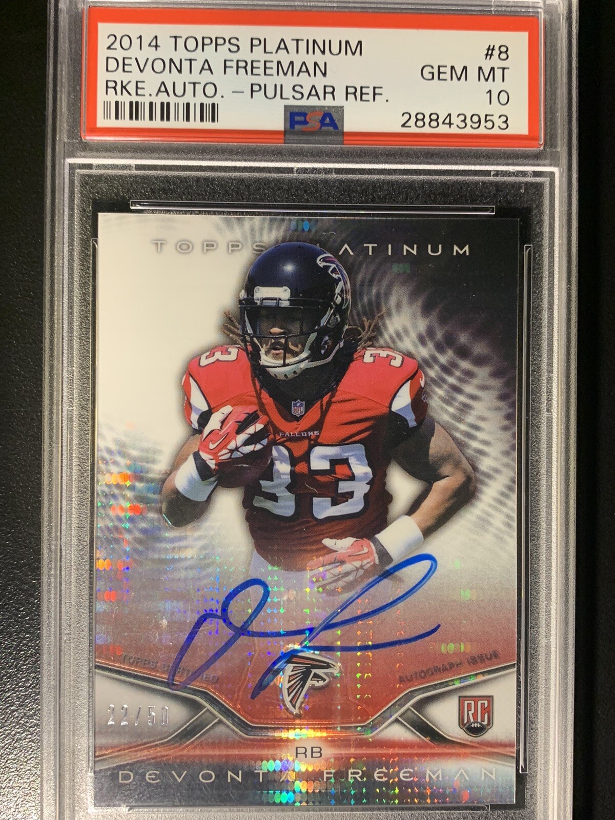 Devonta Freeman Topps Platinum Rookie Autograph #8 Pulsar Refractor