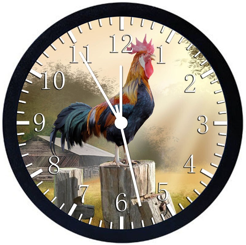 Rooster Wall Clock 12" Large Personalized option with adding names G30