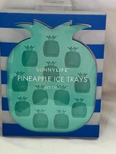 NEW SunnyLife set of 2 Pineapple Ice cube trays. Silicone FREE SHIP