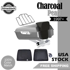 Charcoal Pearl Chopped Tour Pack Pak Trunk For Harley Street Road King Glide 97+