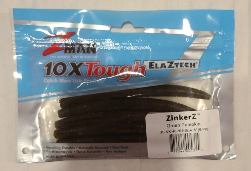 Z-MAN ZinkerZ Soft Stick Baits - 6 Pack Slow Sink Fishing Lures For Multiple Rigging