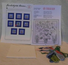 Stickbild Tragtsnerle Blumen Frühling 30-6710 Haandarbejdets Fremme 12x12cm