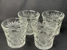1960's Vintage 4 - ANCHOR HOCKING Early American STAR OF DAVID Whiskey Glasses