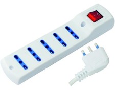 MULTIPRESA CIABATTA ELETTRICA 5 PRESE UNIVERSALI 16A CON INTERRUTTORE