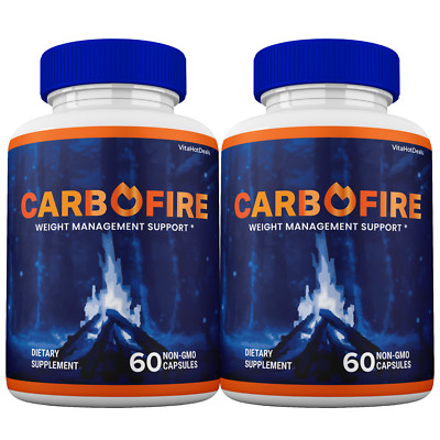 Carbofire Capsules Maximum Strength Formula Carbo Fire Pills Supplement (2 pack)