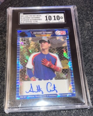 2021 Leaf Pro Set Rookie Auto Blue Crystal Anthony Gutierrez SGC