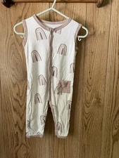 Kyte Baby Bamboo Sleeveless Romper, Sunset Rainbow, 12-18m