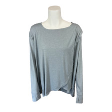 Cuddl Duds Women's Brushed Knit Hoodie Tunic Top Solid Quarry Blue X-Small Size