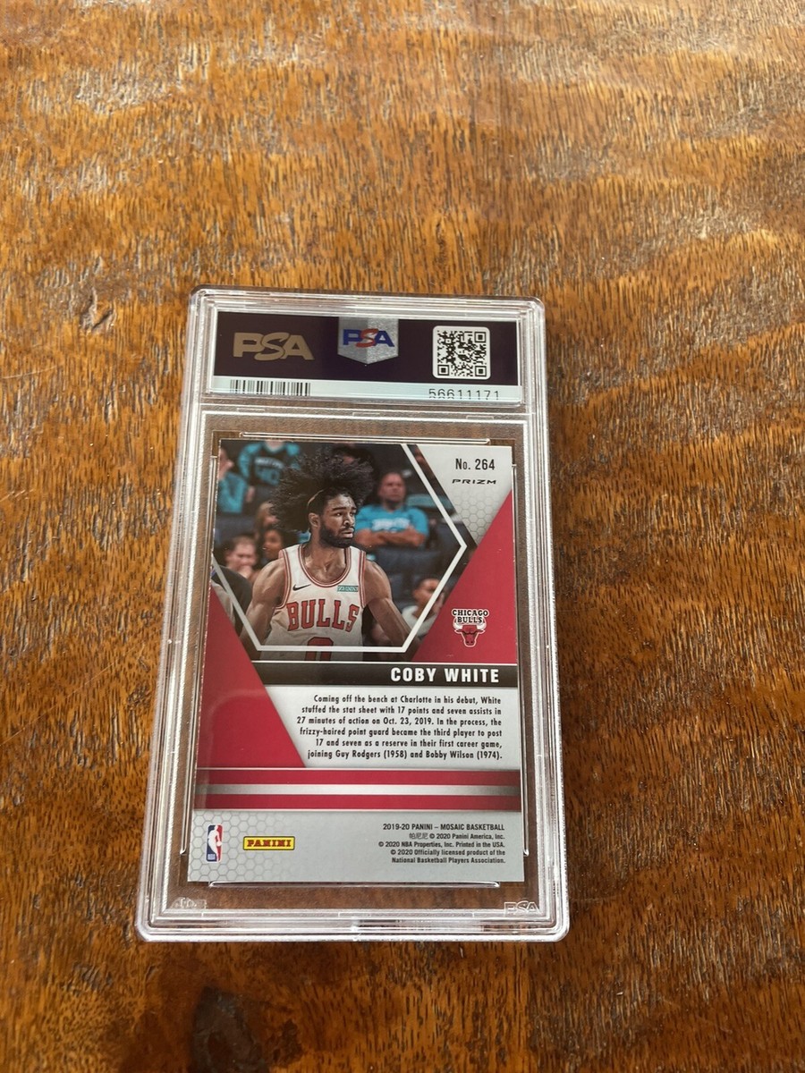 COBY WHITE 2019 20 PANINI MOSAIC RC ROOKIE REACTIVE BLUE PRIZM PSA
