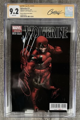Wolverine 13 CGC 9.2  J Scott Campbell Deadpool Variant Custom Campbell Label 