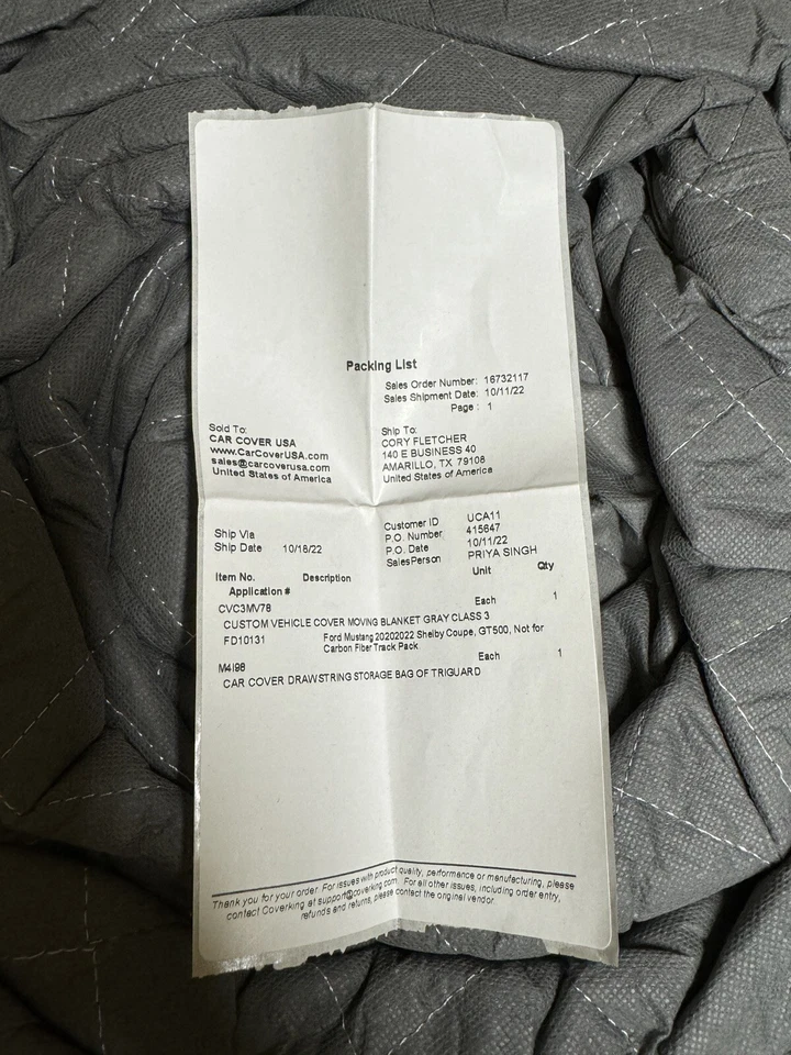 Ford Mustang Shelby GT500 5.2L Cover King Quillted Car Cover NIB - Image 3 of 4