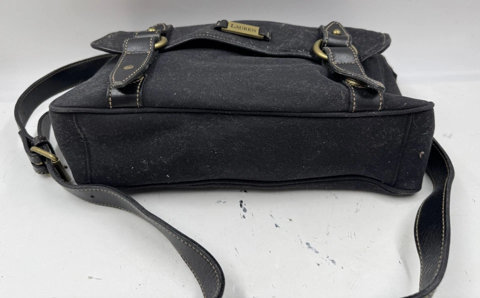 Bolso Mensajero Lauren Ralph Lauren Para Mujer Bolso de Mano Negro Bolsillo Correa Ajustable Foto 3 de 4