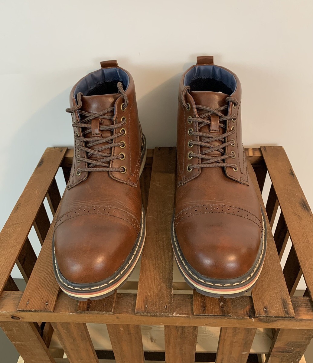 Sonoma Mens ankle high shoes/boots lace up size 10 1/2 M Hard Toe