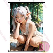 Anime Poster Role Elf Frieren Mage HD Wall Scroll Painting 60X90cm Decor