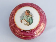 Vintage Porcelain French Limoges Napoleon Box  Empire Waterloo War Battle