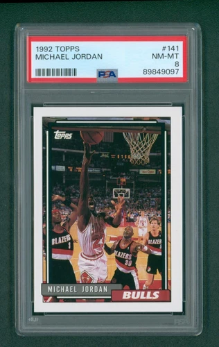 1992 Topps Basketball Card - #141 Michael Jordan, PSA 8 NM/MT