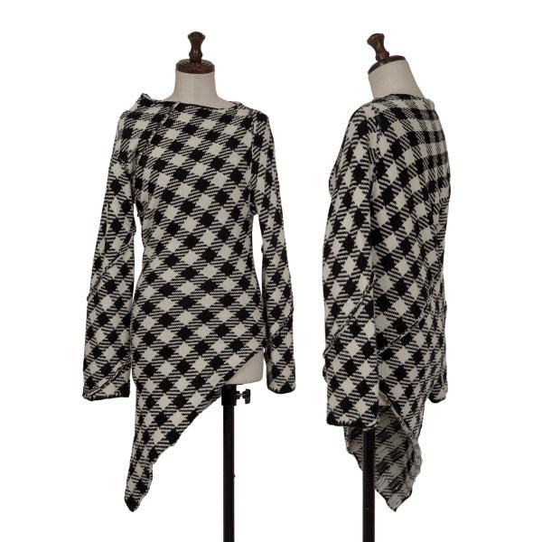 COMME des GARCONS Checker Asymmetry Knit Sweater Size S-M(K