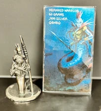 60g .999 Fine Silver BMB Mermaid Warrior Cast Statue