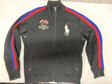 Polo Ralph Lauren Russia Fullzip Black Track And Field Fleece Jacket Size M