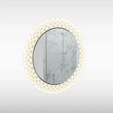 Sensio Spiro Etched pattern illuminated Surround LED Mirror 800mm SE30595P0