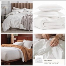 Cotton Duvet Cover King -100 Cotton Waffle Weave Coconut White King Size Duvet