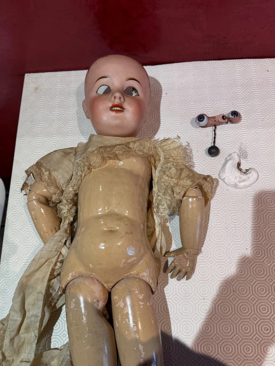 Poupée Ancienne Tête Porcelaine Germany - Tailles 46 Et 22, Pleureuse