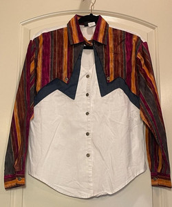 Vintage Roughrider Circle T Chemisier boutonné à manches