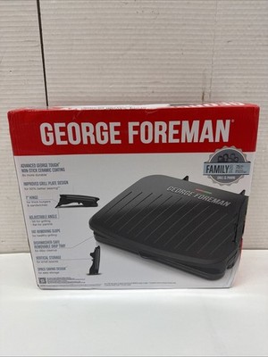 George Foreman Family Grill & Panini Press, Nonstick Ceramic, Indoor Outdoor