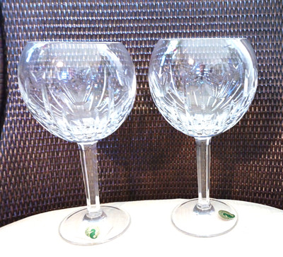 Pair of Waterford Crystal Millennium Collection ''Love'' Toasting Balloon Goblets
