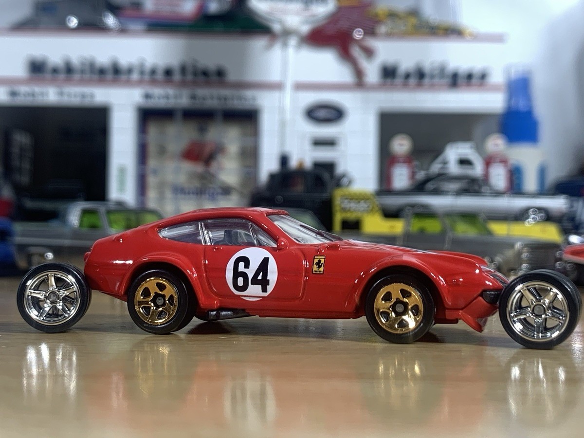 FERRARI 365 GTB4 COMPETIZIONE ×２ ホットウィール Hot Wheels Ferrari 365 GTB4 Competizione Custom Wheel Swap