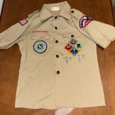 Vintage BOY SCOUTS Of America UNIFORM Shirt BSA 598 Youth M Sz 12