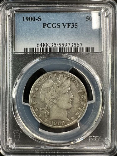 1900 S Barber Half Dollar - PCGS VF35 - Tough Date in Choice Very Fine!