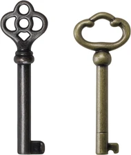 KY-2AB and KY-3AB Skeleton Key, Hollow Barrel Skeleton Keys, Antique Brass Keys,