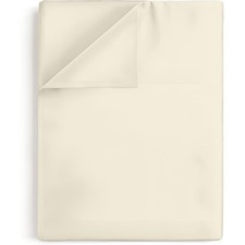 Ivory Twin XL Flat Sheet 100% Cotton 400 TC Sateen Weave Top Bed Sheet Only