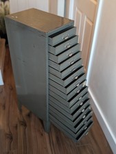 Filing Cabinet 15 Drawer Stor Style On Legs Industrial Metal Office Storage