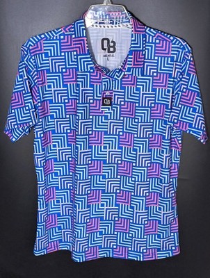 OB Shop Out Of Bounds Golf Polo Men's Large Stretch Colorful