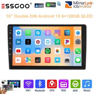 6+128G 2 DIN Car Radio Stereo Carplay Android 15 Navi GPS 4G DSP Bluetooth QLED