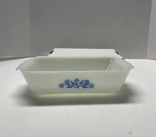 Vintage Blue Cornflower #441 1 Qt Loaf Pan Baking Dish Anchor Hocking Fire King