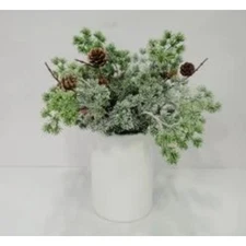 Frosted Pine Arrangement Christmas Decoration, Green, 12", by My Texas House