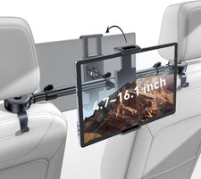Car Headrest Tablet Holder for Ipad: Front  Rear Flip Mount Adjustable