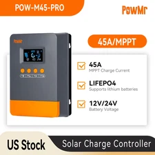 45AMP MPPT Solar Battery Charge Controller 12V/24V LCD Regulator Auto PV 100V