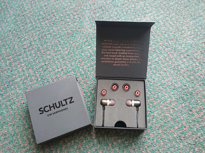 Unused Schultz CW Earphones ($129 Retail)  Studio Like Sound Quality Black & Red